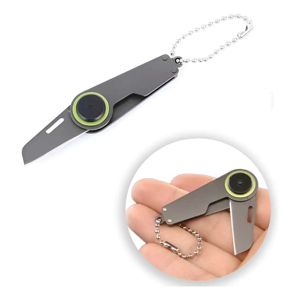 Mini Canivete Chaveiro Aço Inox Camping Bolso Prático Multifuncional Dobrável