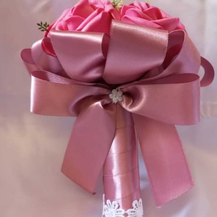Buquê de Noiva Mini Pink em EVA para Noiva, Daminha, Casamento, Ensaio, Presente