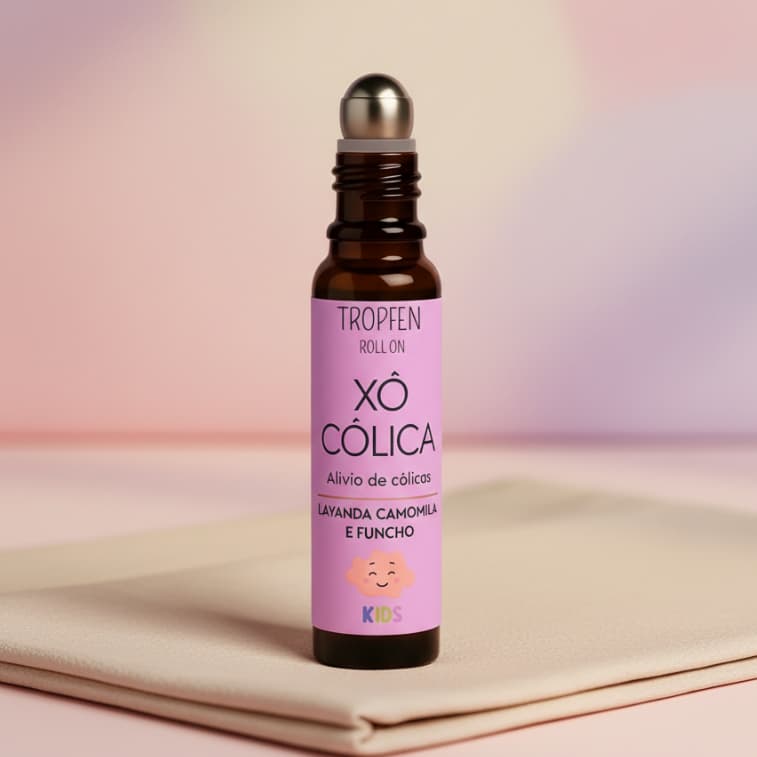Roll On Infantil Xô Cólica 10 mL | Blend Natural com Óleos Essenciais para Alívio das Cólicas