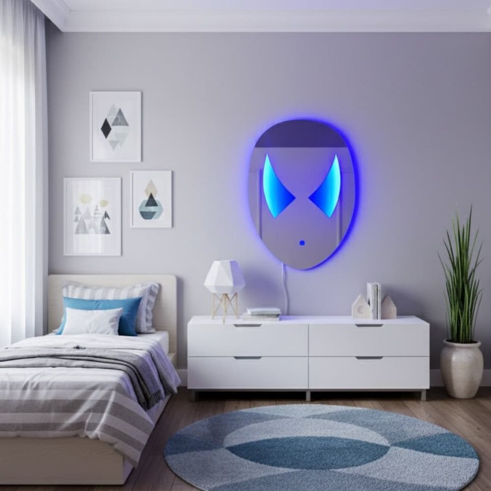 Espelho Homem Aranha Iluminado 50x70 LED Touch Moderno
