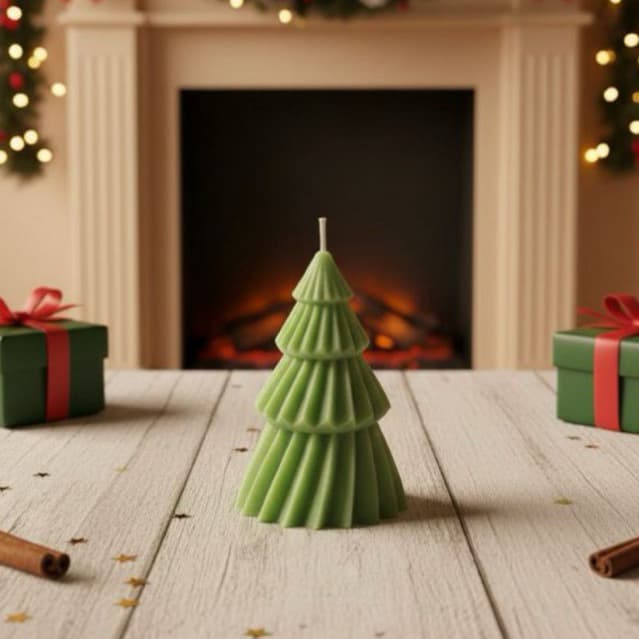 Vela Aromática Formato Árvore de Natal – Decoração Natalina Aromática – Diversas Cores