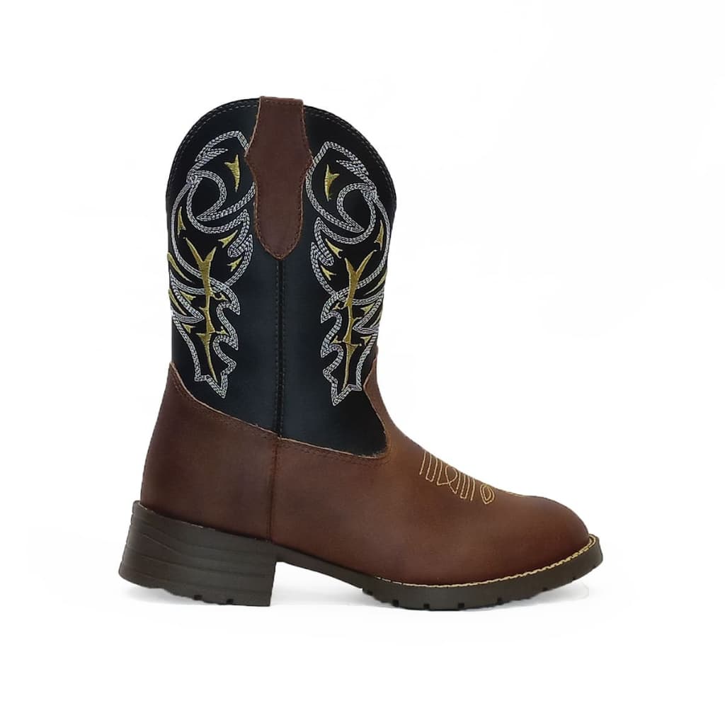Bota Infantil Texana Masculina Kapell Nelore Couro Legítimo Bico Redondo
