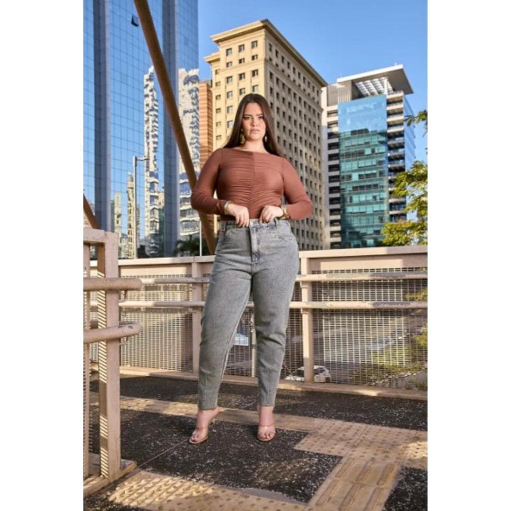 Calça Samy Plus MARMORIZADO ENVELHECIDO CALÇA PLU SIZE JEANS ORIGINAL CALÇA FEMININA