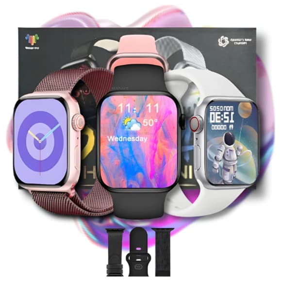 Relógio Inteligente Smartwatch Hw X Mini Amoled com 7 Pulseiras Lançamento