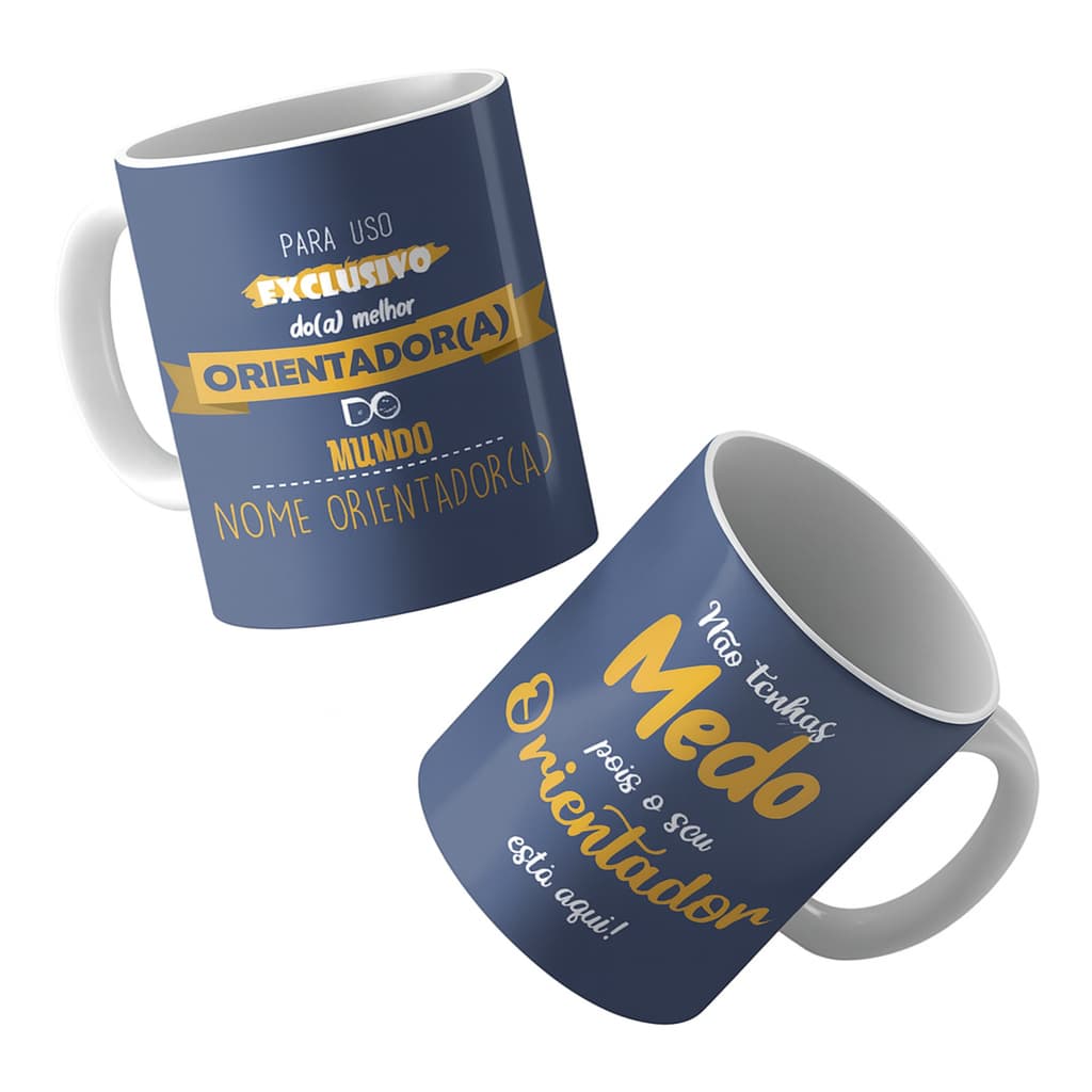 Caneca Porcelana Para Orientador Personalizada Com Nome Presente Professor Amigo Orientadora
