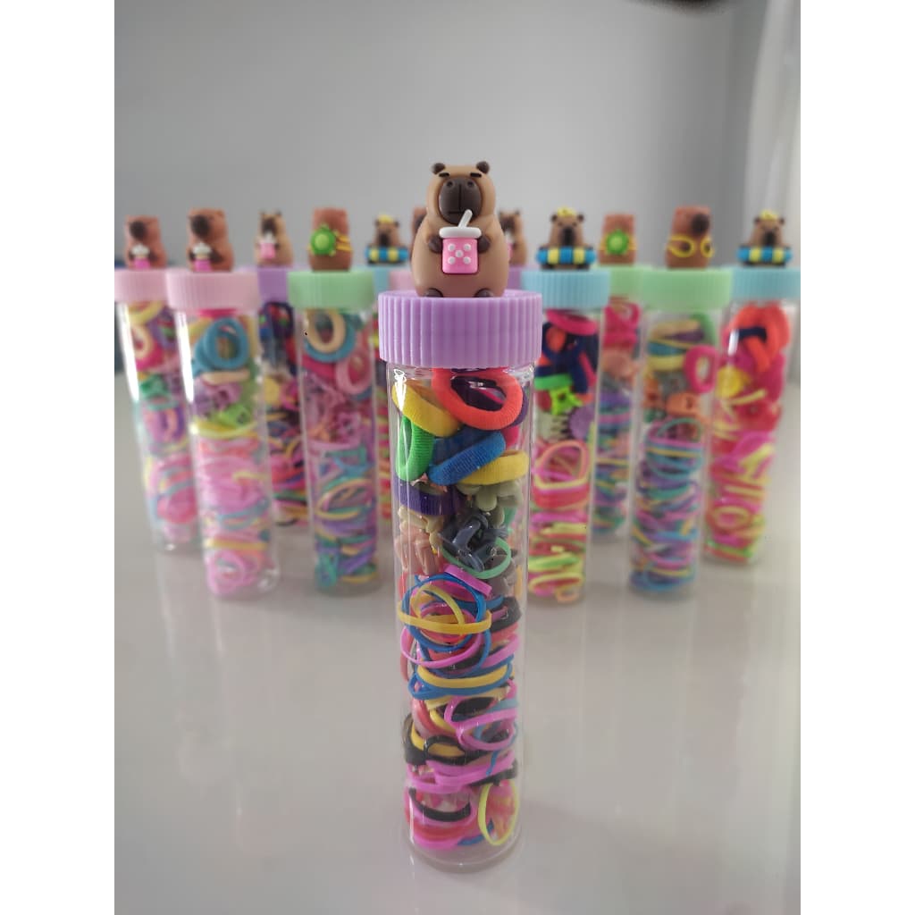 Kit cabelo diverso elástico. mini piranha e xuxinha colorido