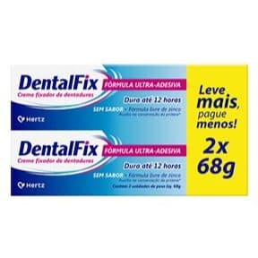 Kit 2 Fixador de Prótese Dentalfix Ultra Adesiva 12h Sem Sabor Creme 68g