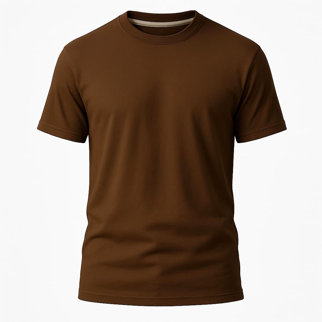 Camiseta Lisa Marrom Camisa Básica 100% Algodão Premium Casual Unissex Ótimo Conforto