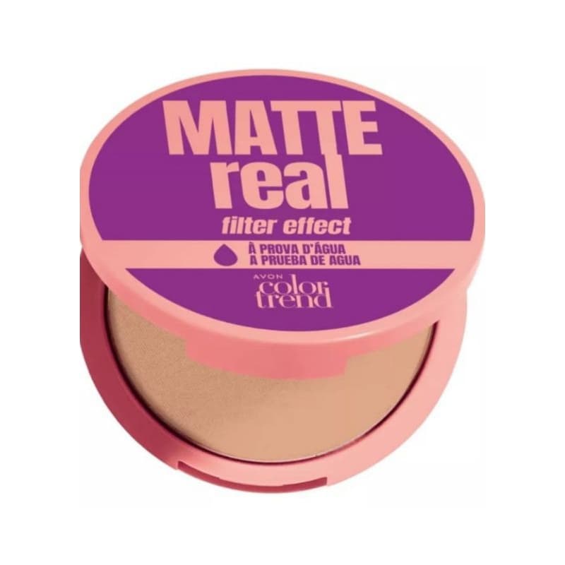 Pó compacto matte real facial a prova d'água  avon cor:232N