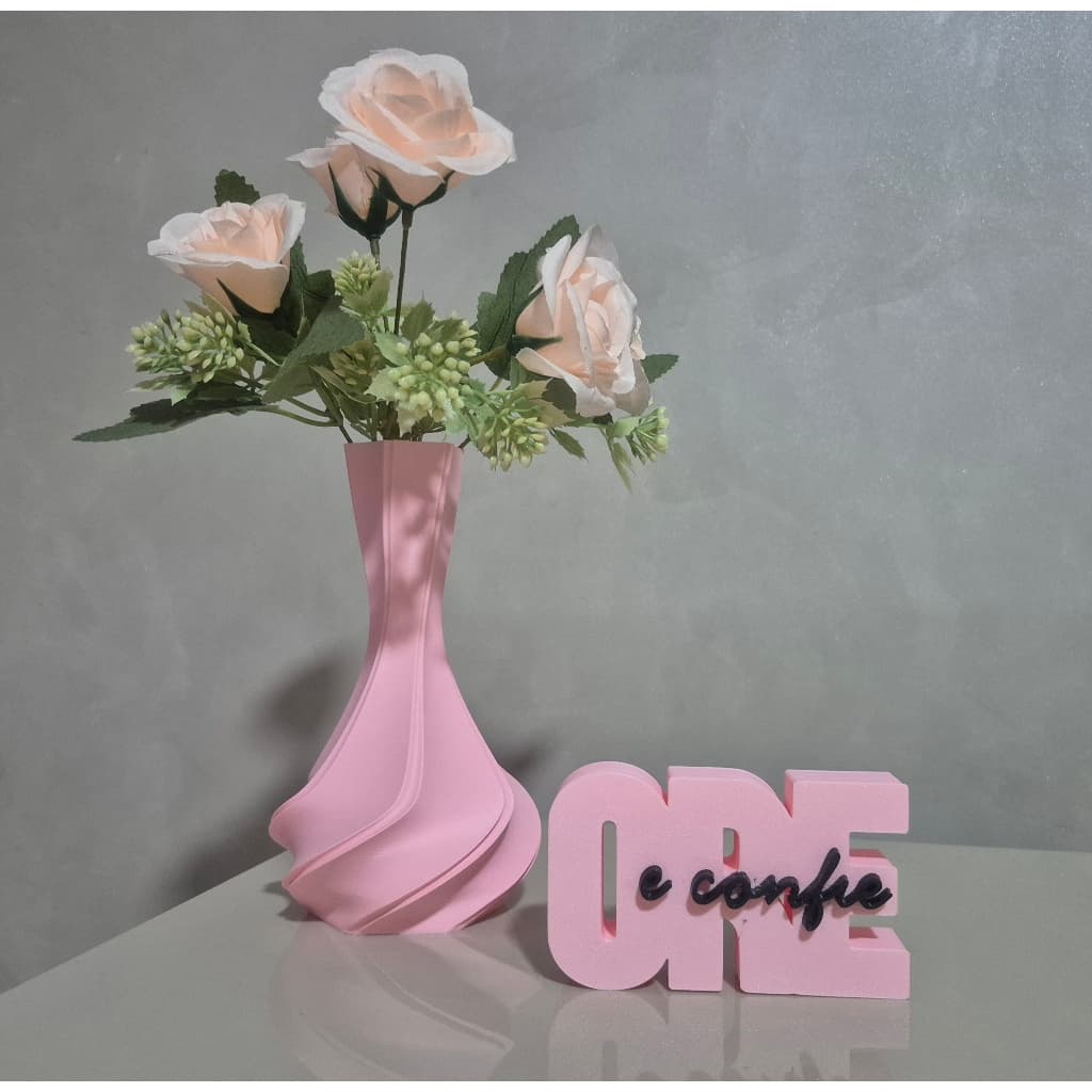 Kit Decorativo “Ore e Confie” com Vasos Minimalistas – Fé, Inspiração e Estilo para Sua Casa Sala decoração religioso