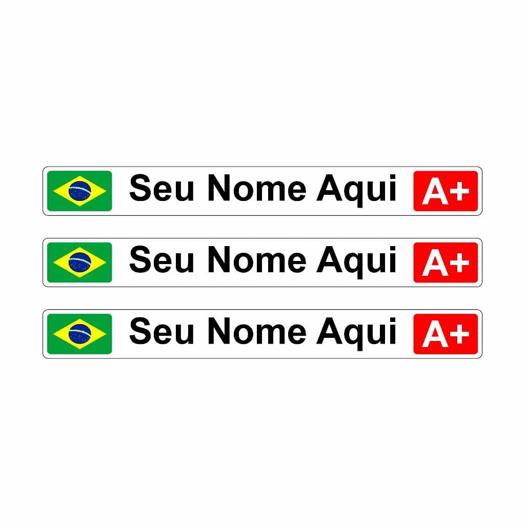 Adesivos Personalizado Nome+tipo Sanguineo Bike Capacete 12