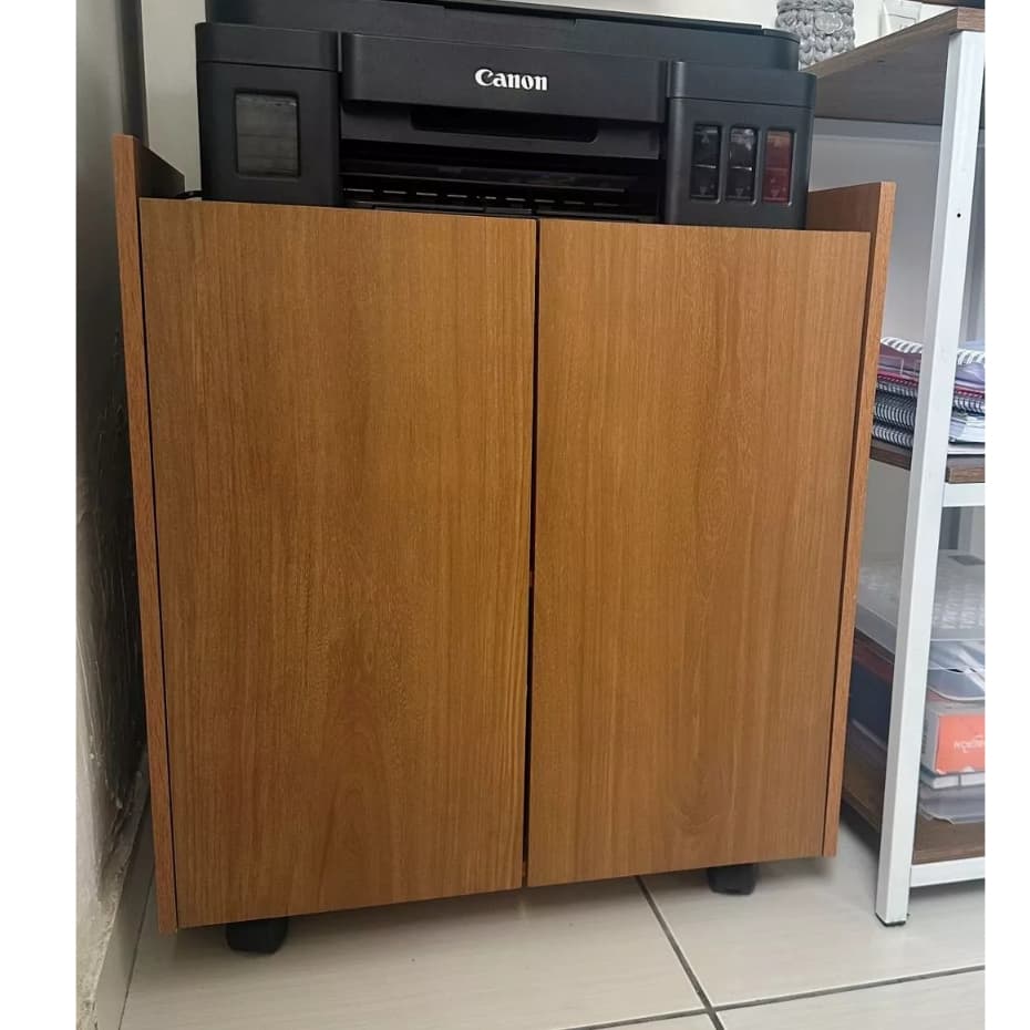 Armário Para Escritório  Multiuso Organizador Com 2 Portas Com Rodinhas- Cores