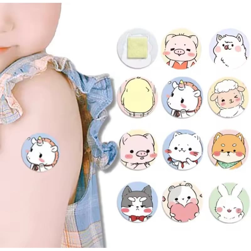 10/20/30/60PCS Caixa Curativo Band Aid Infantil Desenhos Animados Redondo Animal Kit Emergência
