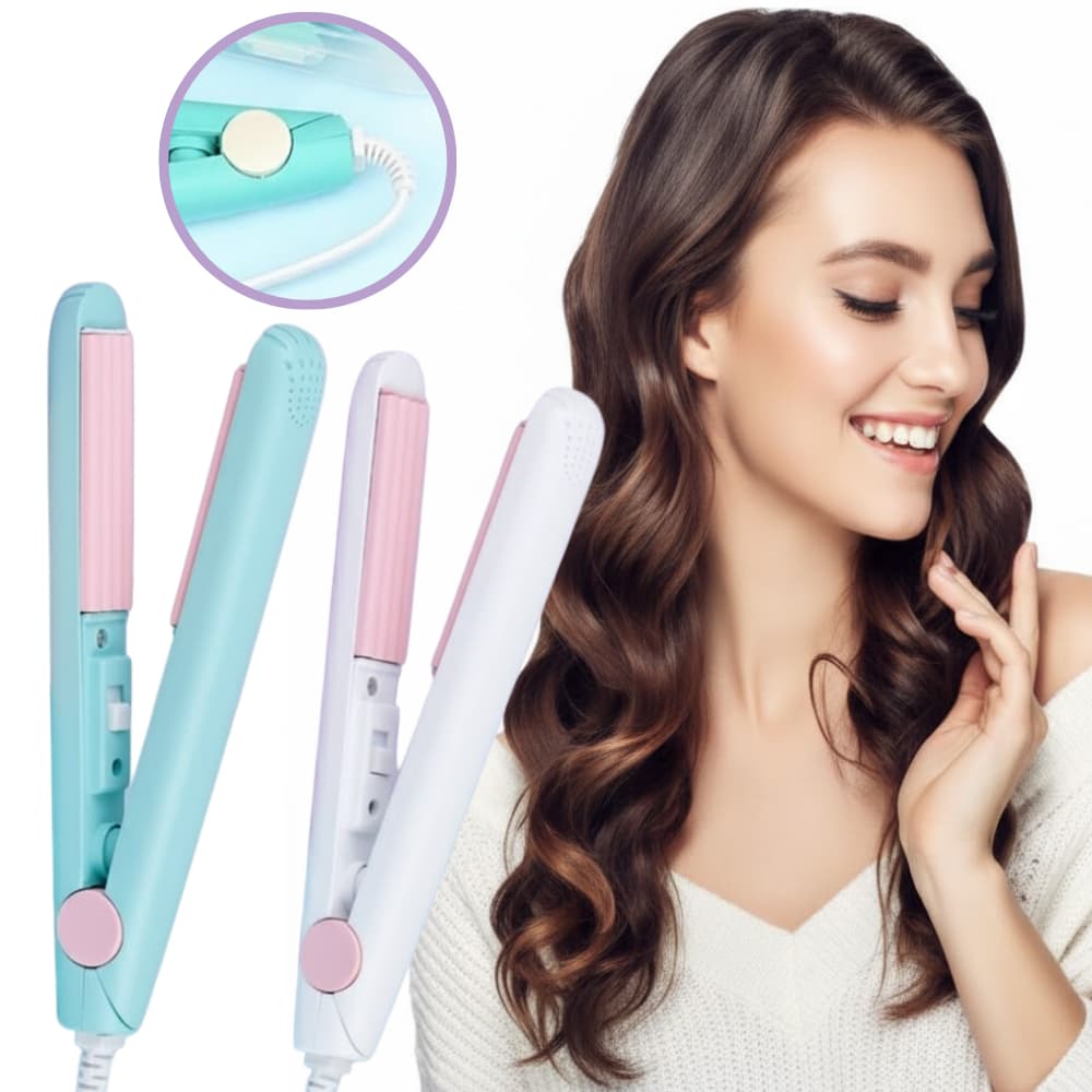 Mini Chapinha Prancha De Cabelo Portátil Com Case Transporte Bivolt Estojo