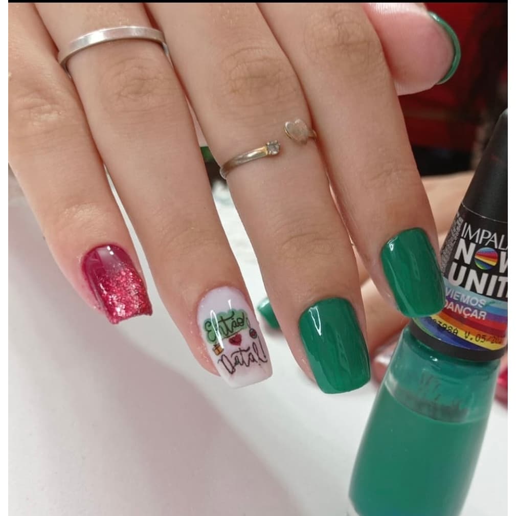 Película de unha natalina cartela com 12 adesivos NTL - 009 Adesivos,películas,unhas,nails art,unhas decoradas, natal