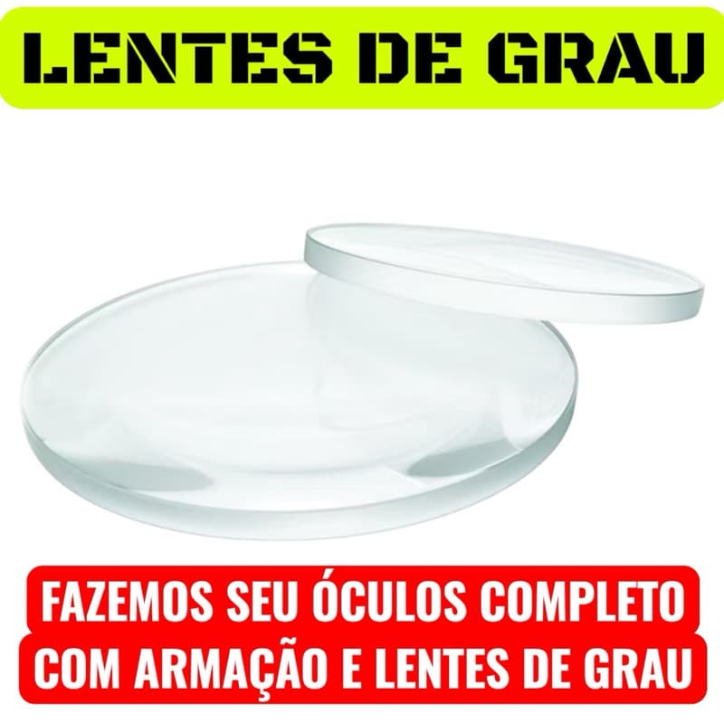 Par de Lentes para colocar seu grau óculos completo com miopia hipermetropia astigmatismo
