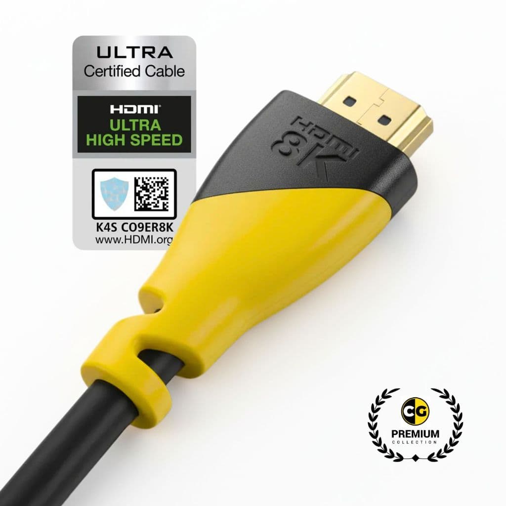 Cabo HDMI 2.1 ULTRA HIGH SPEED 8K Profissional com certificado HDMI.ORG - Cabos Golden