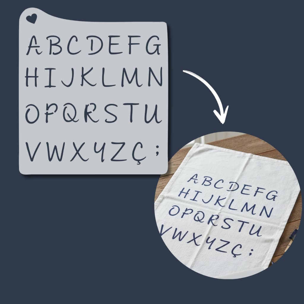 Stencil Molde Alfabeto para Pintura Letras Maiúsculas ideal para Artesanato, Tecido, Madeira, Mdf