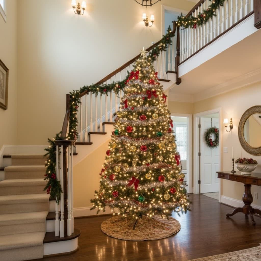 Árvore Natal Pinheiro Luxo 1,80m Altura Base Cheia Volumosa Pé Ferro Fácil Montar Decoração Elegante