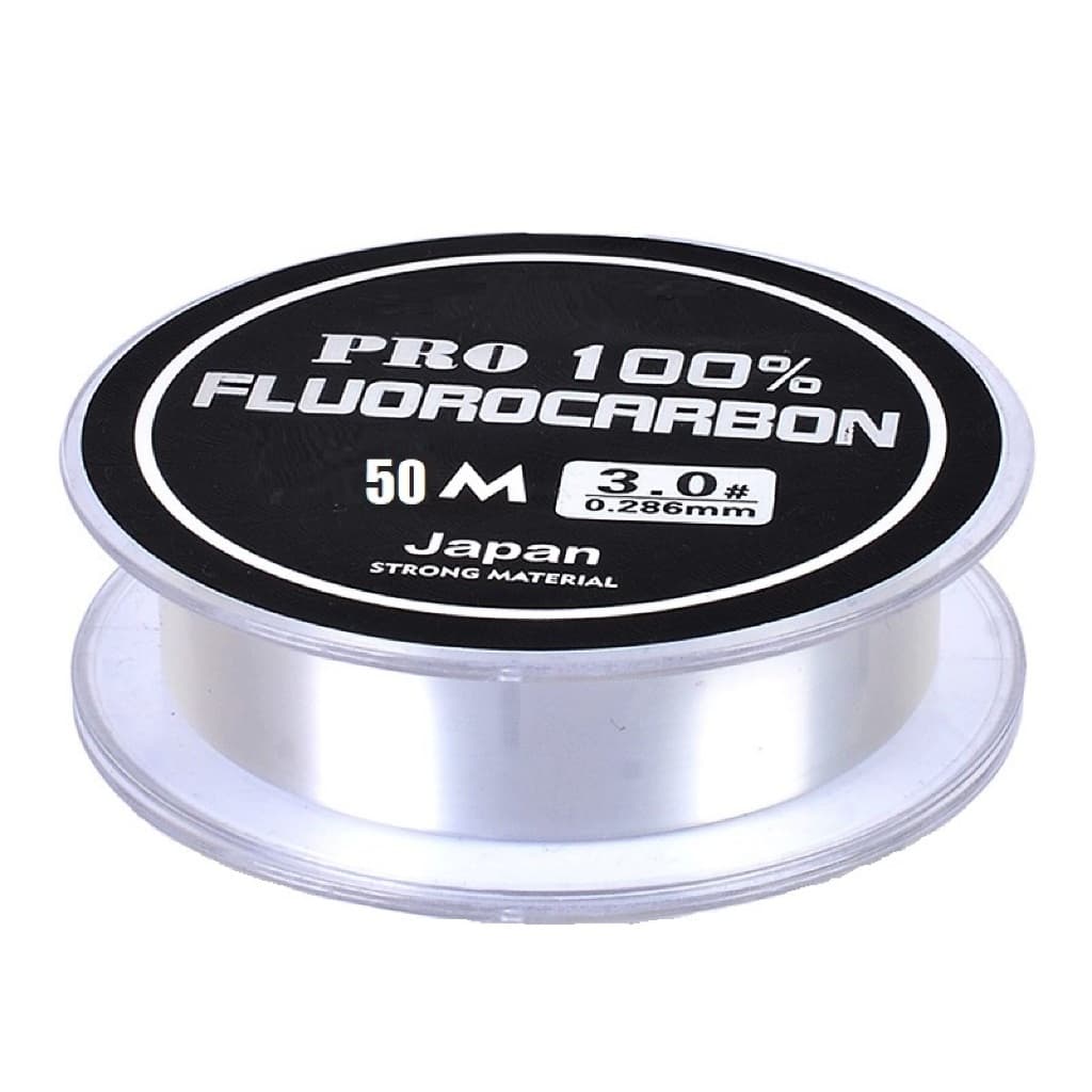 Linha De Pesca 100% Fluorcarbono Leader Gudaoshop com 50m Transparente Carretel com 50 Metros Diversas Espessuras