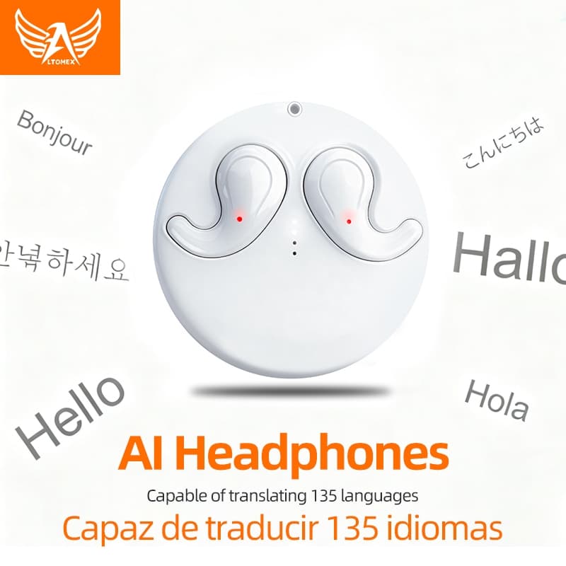 Altomex Sem fio em orelhas Bluetooth com função de tradução, adequado para uso enquanto dorme