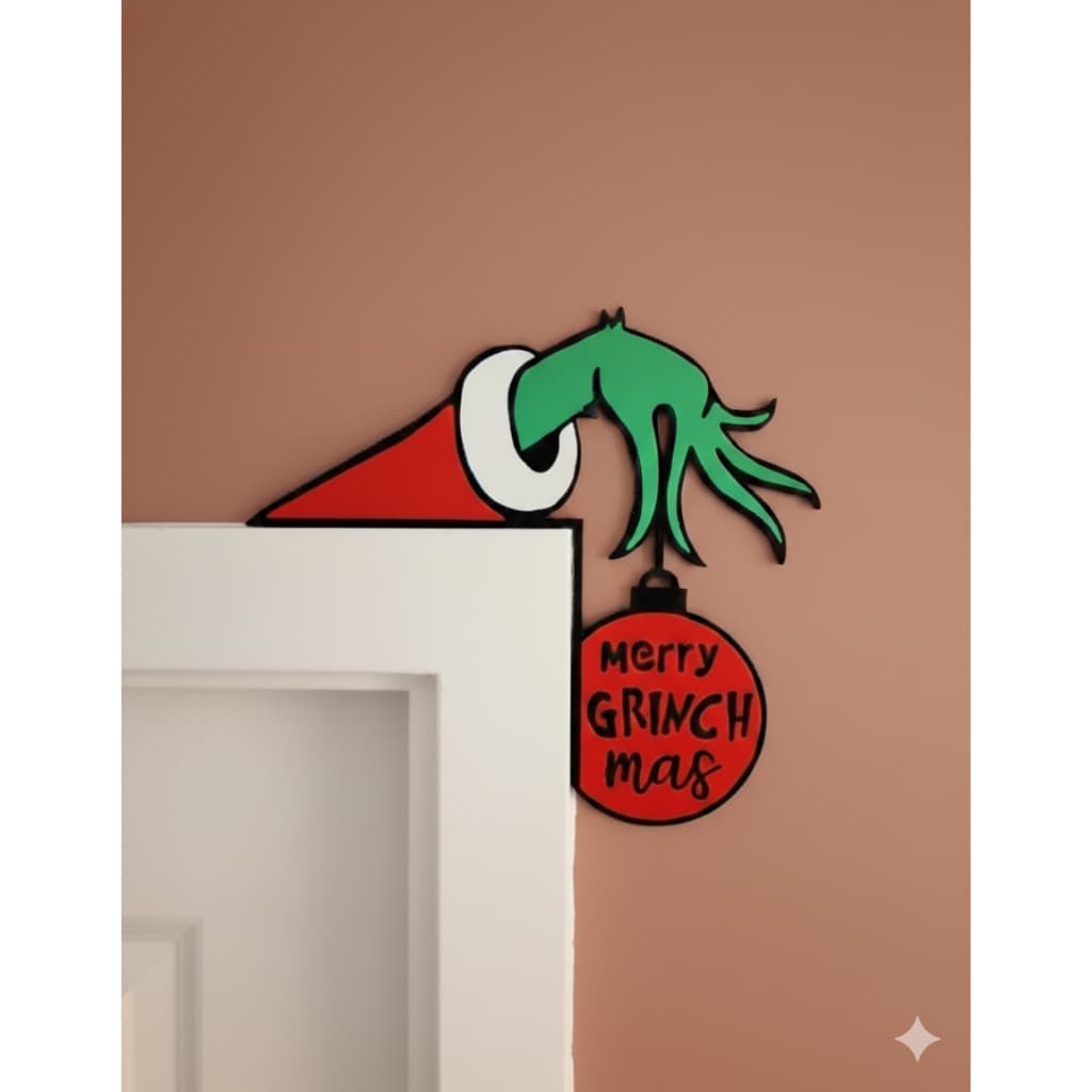 Decoração de Natal para Porta GRINCH - Merry Christmas