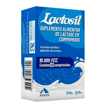 Lactosil 10.000 FCC Apsen – 30 Comprimidos  – Digestão Sem Desconforto - Intolerância à Lactose