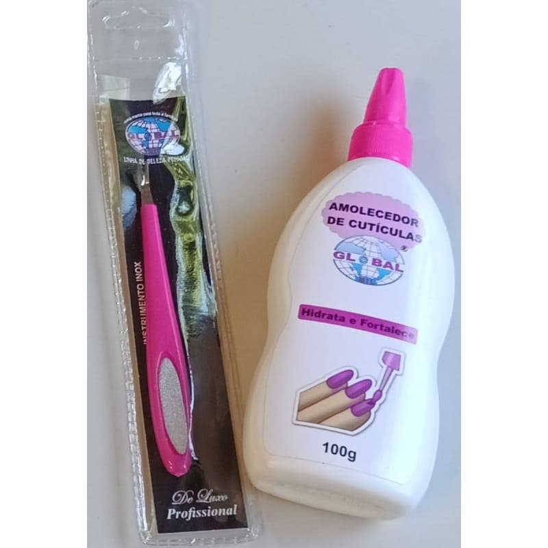 01 Amolecedor de Cutículas 100gramas + 01 Cutilaser Afiado Ponta Inox Cabo Resina Plástica(Ideal  P/uso em diabéticos.
