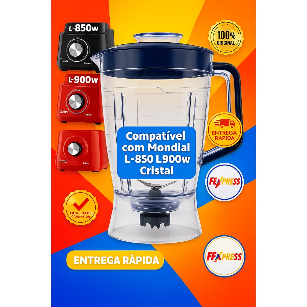 Copo Para Liquidificador Mondial L-850 L-900w Cristal