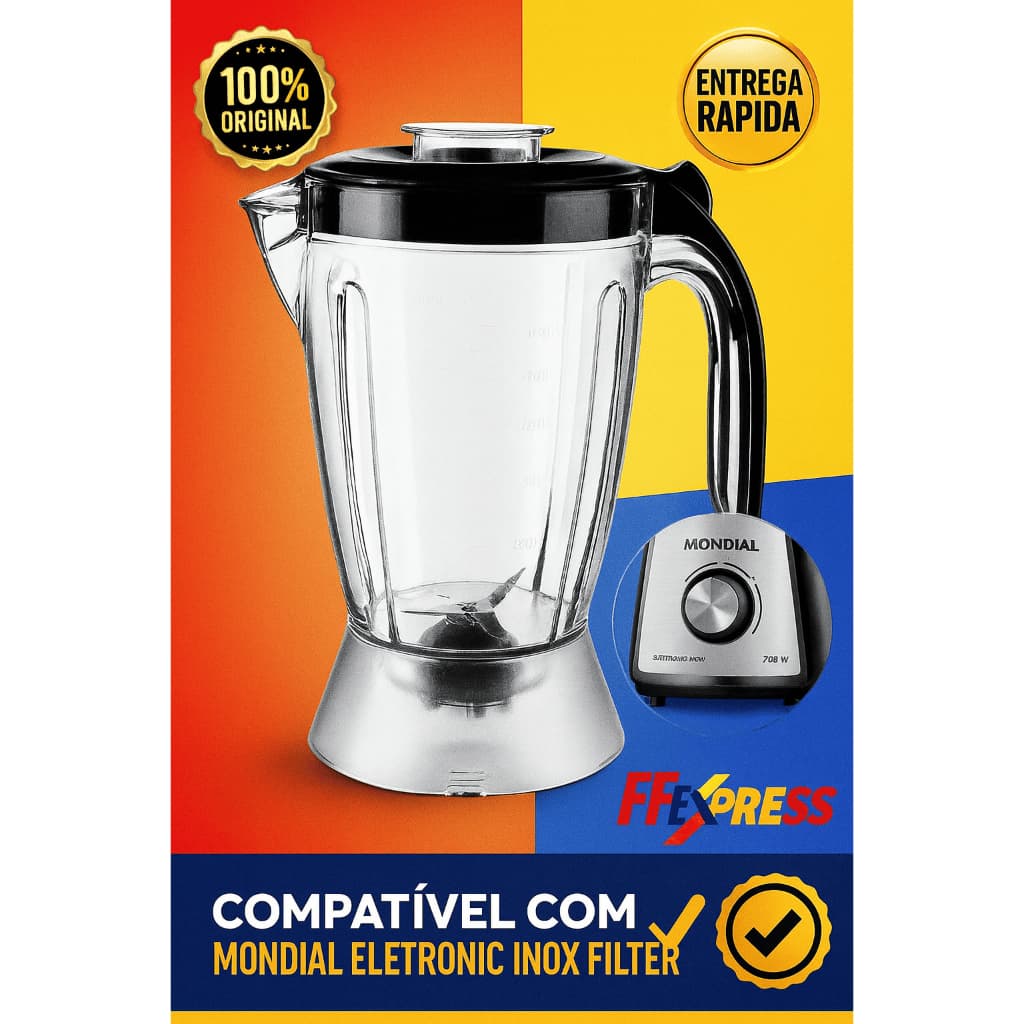 Copo Liquidificador Compatível Mondial Eletronic Inox Filter