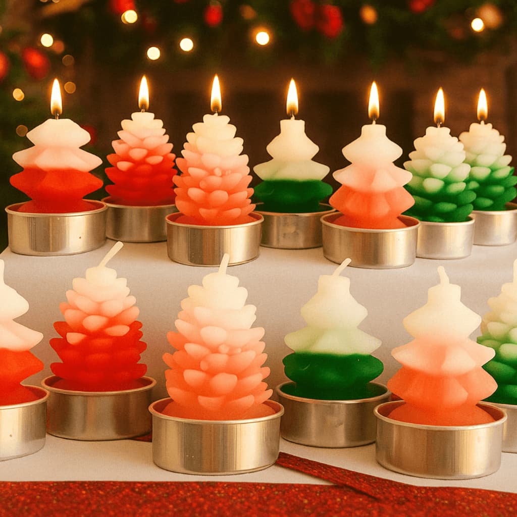 Kit 12 Velas de Natal Decorativa Decoração De Casa Arvore Velinhas de Natal