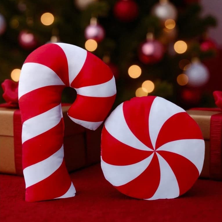 Almofada Candy Bengala Doce Natal Decoraçao Enfeite