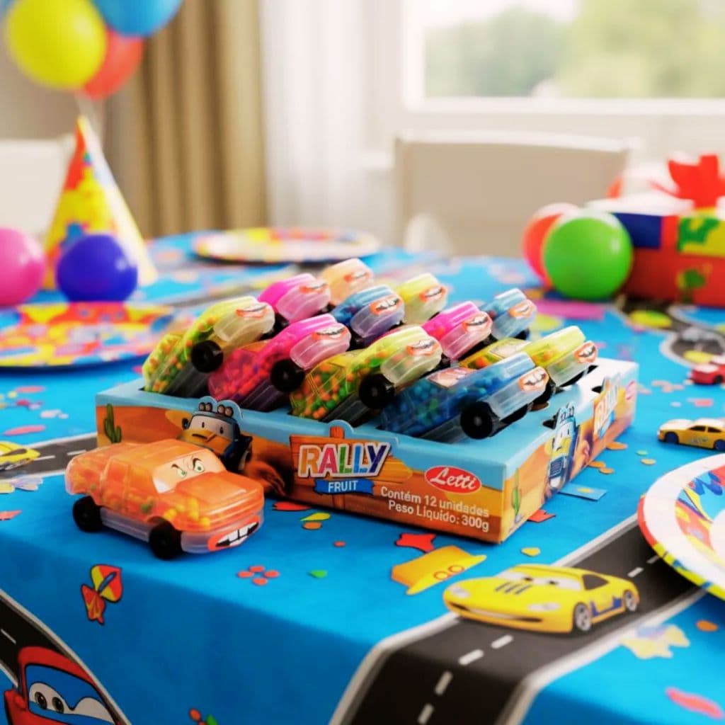 Kit 12 Carrinho Brinquedo Com Balinha Carro Lembrancinha Aniversario Docinhos Coloridos