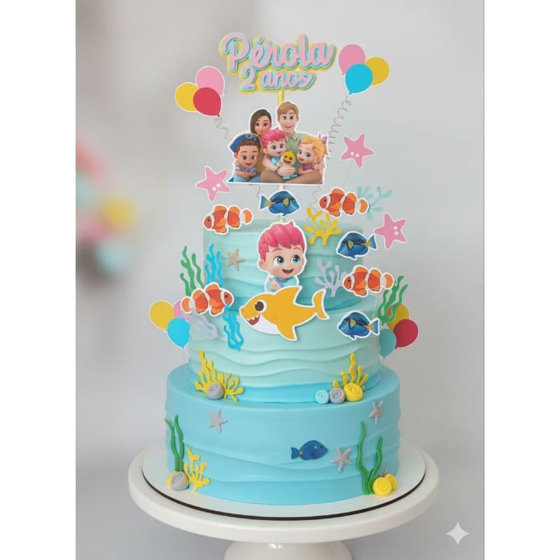 Topo de Bolo Bebe Finn - mesversario - aniversário - bebê finn