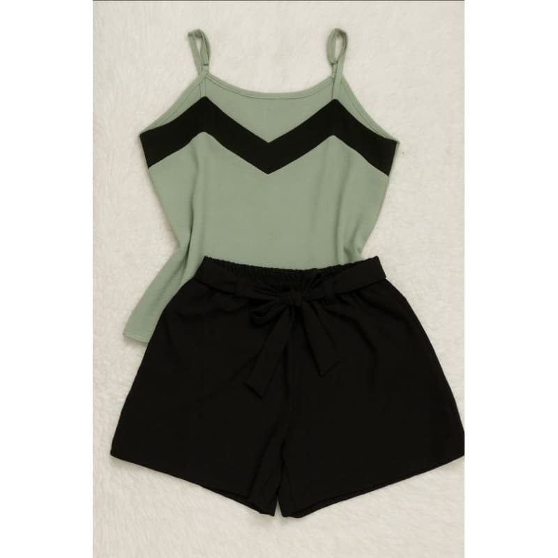 Conjunto Social Feminino Regata + Short com bolso P M G GG Modinha Verão 2026 Crepe