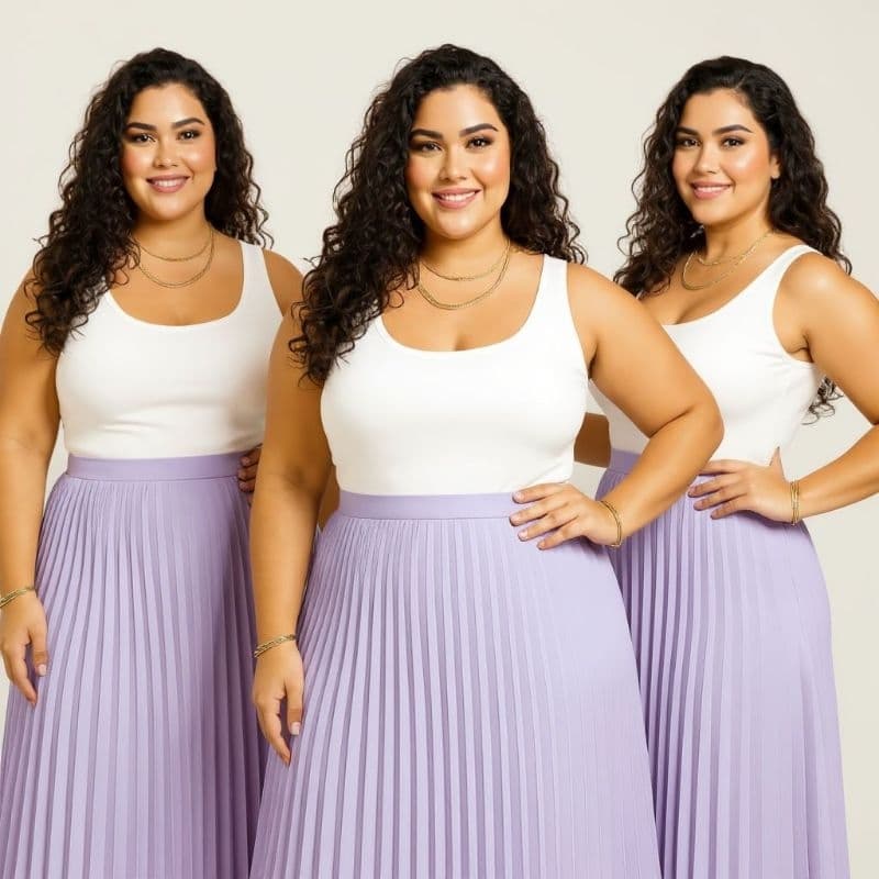 Saia MIDI Plissada Plus Size G1 G2 G3 Saia Moda Evangélica Saia Promoção
