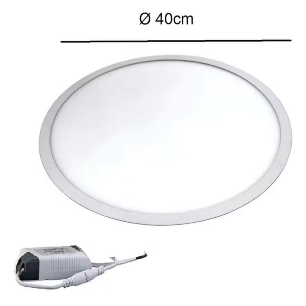 KIT 2 Luminárias Painel 40cm Embutir 36w Redondo Plafon 3000k 4000k 6000k