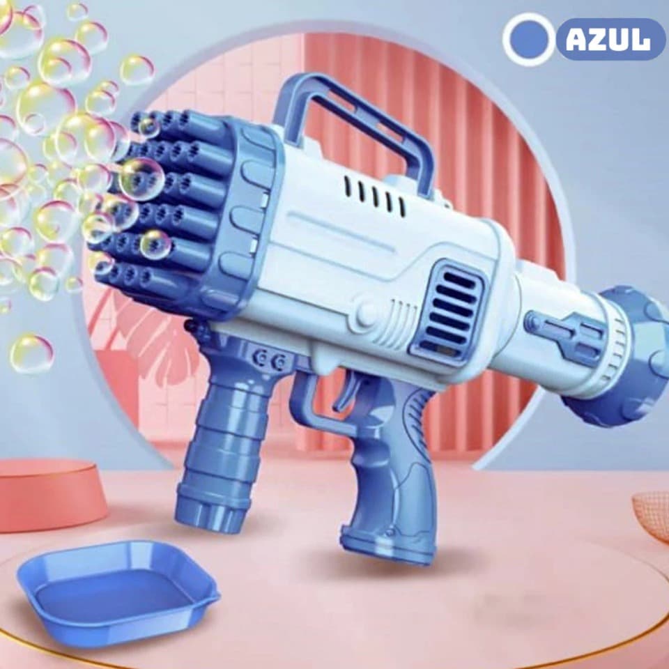Brinquedo Bazuca 32 Buracos Sabão Máquina Elétrica Brinquedo Lança Bolhas