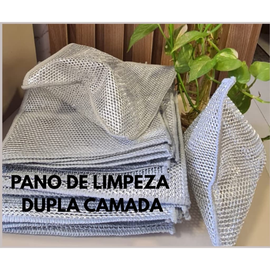 Pano de Limpeza Lava Louça Fibra Metálica Camada Dupla Variações