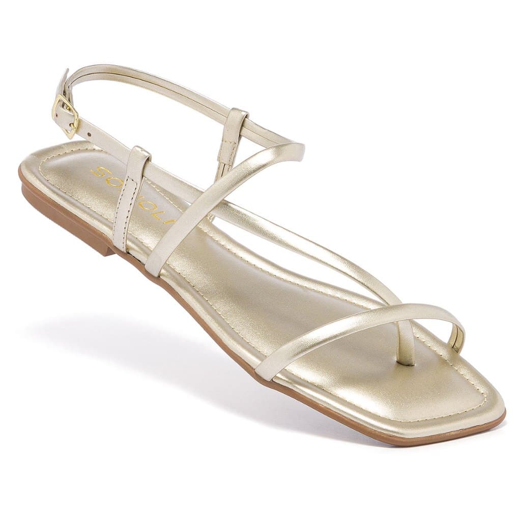 Sandália Feminina Rasteira Flat Moda Rasteirinha Verão Brilho Fim de Ano Tendência  Promoção