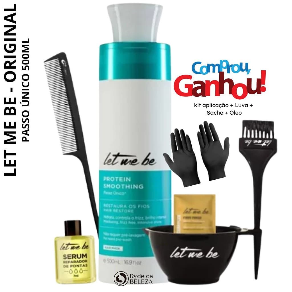 Let Me Be Passo Único 500 ml + Sache e Óleo + Kit Aplicação completo