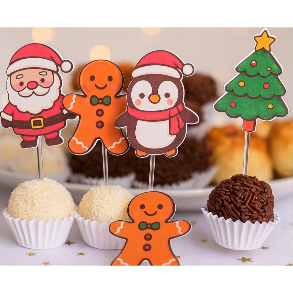 kit Topo/Toppers de doces, docinhos, cupcakes personalizados Natal
