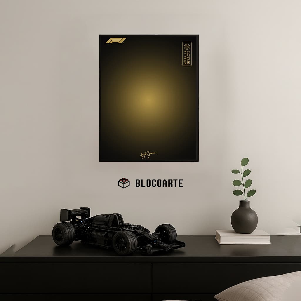Pôster Adesivo 50x70cm | Ayrton Senna Lotus F1 | Vinil Fosco
