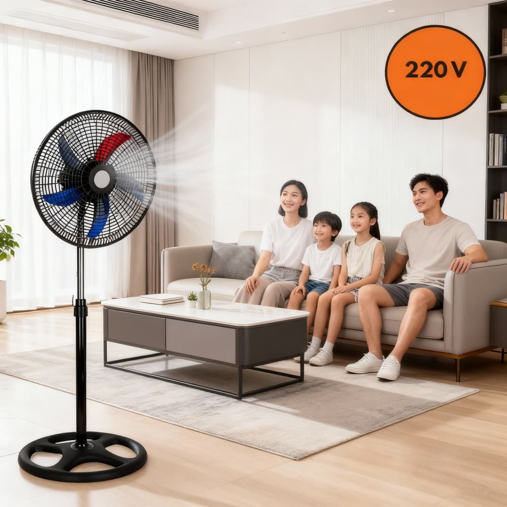 Ventilador de Coluna Pedestal 220V Preto 5 Pás 60W - Ventilador Ventania Max 220V Forte Silencioso 5 Pás 60W