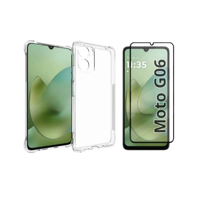 Capa Capinha Case Anti Impacto + Pelicula Vidro 3d Motorola Moto G06