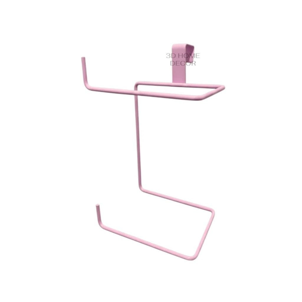 Suporte Duplo de Papel Higiênico de Sobrepor em Aço Inox Rosa Papeleira P/ Vaso Rosa