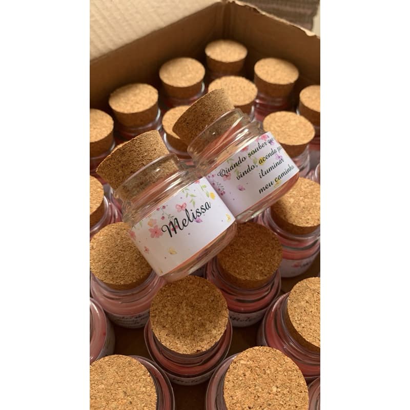 Kit Mini Velas Aromáticas | Lembrancinhas Personalizadas Chá de Bebê/Chá Revelação e Maternidade