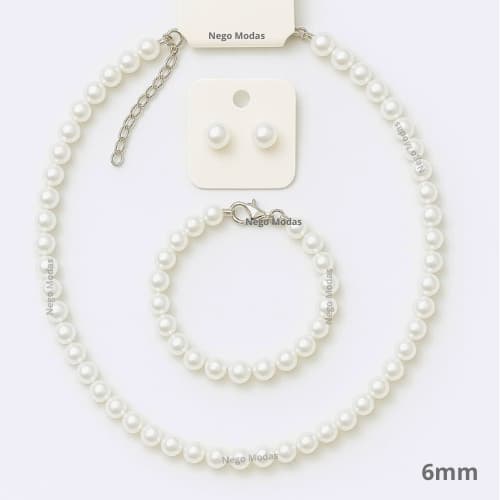 Kit de Perolas Colar Pulseira e Brincos em Aço Inox Chocker Unissex Gargantilha elegante com extenso