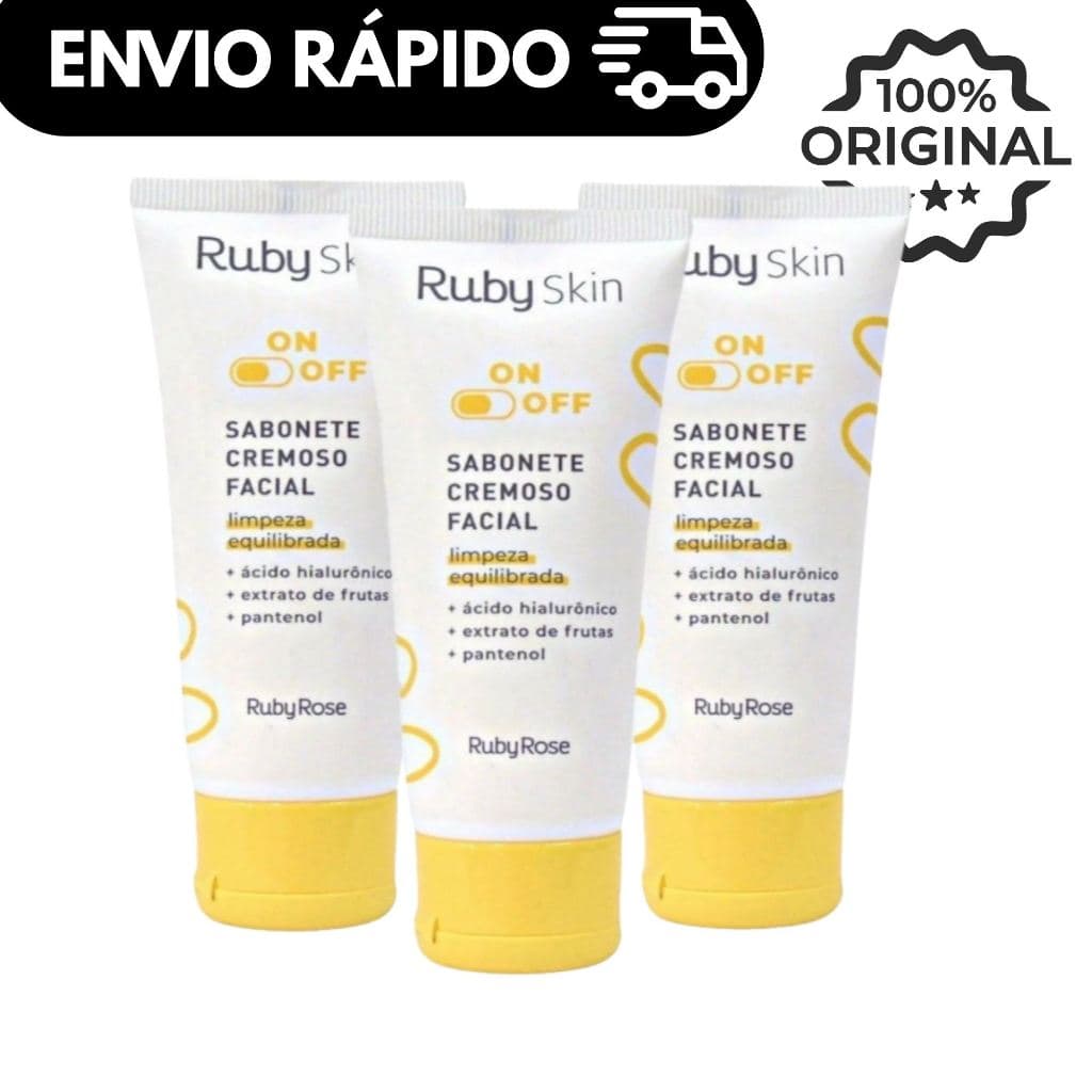 Sabonete Facial Cremoso On Off Ruby Rose 100ml – Limpeza Suave e Eficiente HB327
