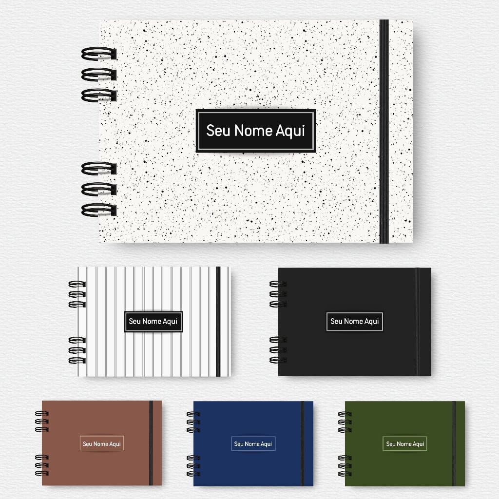 Caderno A6 com ou sem Nome Personalizado | Páginas Pontilhadas ou Lisas | Folha 90 g | Capa Dura